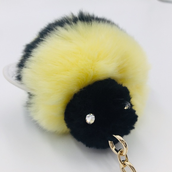 ‼️SOLD‼️ Kate Spade Queen Bee Pom Pom Key Fob Bag Charm - Picture 4 of 8